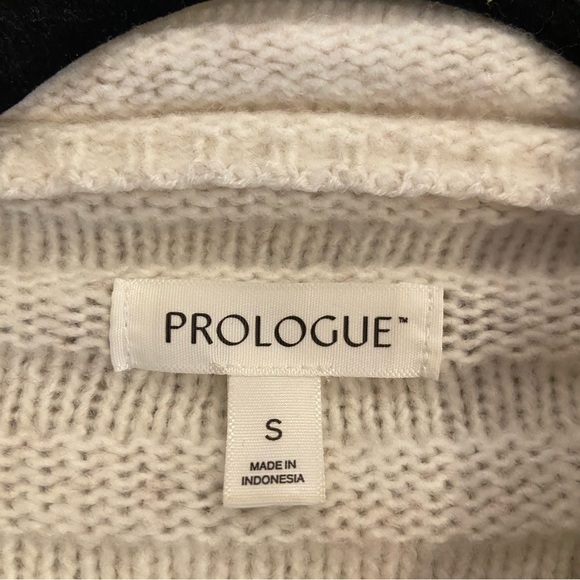 TARGET | Prologue Funnel Neck Ribbed Sweater Ivory Wool Blend Small - Picture 4 of 5